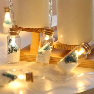 Adbeni Imported Christmas Wishing Bottle String Lights | Battery Powered Transparent Glass Wish Bottle | Xmas Tree Snow Fairy Lighting | Home Decor