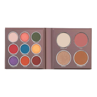 MARS The City Paradise Makeup Kit | Highly Pigmented and Blendable | 9 Eyeshadow Palette with 1 Highlighter, Blusher, Bronzer & Compact Powder each (16.0 gm) (Item code: 452)