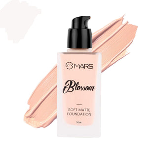 Mars Blossom Soft Matte Foundation | Blendable and Buildable | Flawless Base Foundation for Face Makeup (30 ml)