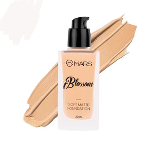 Mars Blossom Soft Matte Foundation | Blendable and Buildable | Flawless Base Foundation for Face Makeup (30 ml)