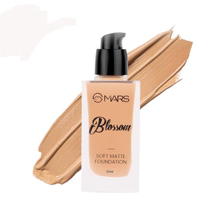 Mars Blossom Soft Matte Foundation | Blendable and Buildable | Flawless Base Foundation for Face Makeup (30 ml)