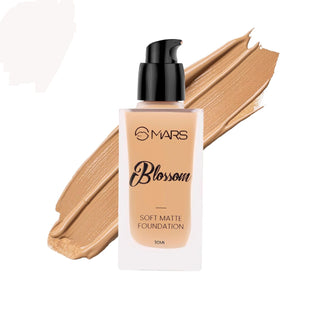 Mars Blossom Soft Matte Foundation | Blendable and Buildable | Flawless Base Foundation for Face Makeup (30 ml)