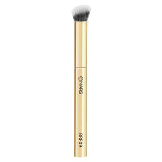 MARS Artist's Arsenal Angular Buffing Brush | Precision Contouring & Blending | Soft Synthetic Bristles | Versatile Function | Ergonomic Handle for Effortless Application | Luxe Packaging (Golden)