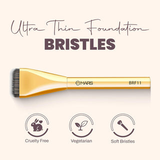 MARS Artist's Arsenal Ultra Thin Foundation Makeup Brush For Blending Liquid Foundation & Cream | Ultra Thin Bristles | Flawless Application | Sleek Design for Minimal Effort (Golden)