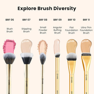 MARS Artist's Arsenal Ultra Thin Foundation Makeup Brush For Blending Liquid Foundation & Cream | Ultra Thin Bristles | Flawless Application | Sleek Design for Minimal Effort (Golden)