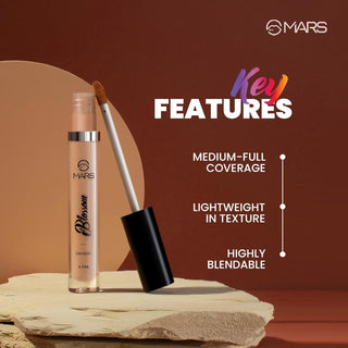 Mars Blossom liquid Concealer | Lightweight With Full Coverage | Highly Blendable Concealer for Face Makeup | Crease Resistant Formula (4.5 ml)