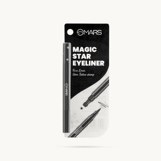 MARS Magic Star Pen Eyeliner With Creative Tattoo Stamp | One Swipe Matte Finish Pigmentation | Water-Resistant & Smudge Proof | Upto 5 Hours Long Lasting | Precise Application