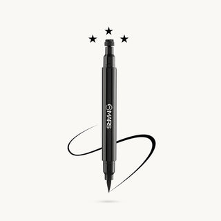 MARS Magic Star Pen Eyeliner With Creative Tattoo Stamp | One Swipe Matte Finish Pigmentation | Water-Resistant & Smudge Proof | Upto 5 Hours Long Lasting | Precise Application