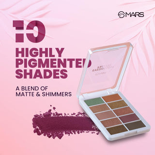 MARS Shimmer and Matte Eyeshadow Palette | 10 Highly Pigmented & Blendable Shades