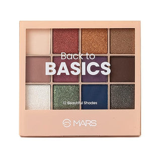 MARS 12 Shades Back to Basics Eyeshadow Palette with Free Applicator | Matte | Shimmer | Beginner Friendly & Long Lasting Eye Shadow Palette (14.4 gm) (Item code: 449)