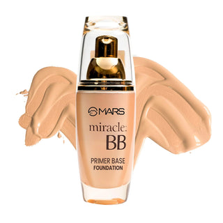 MARS Miracle BB Matte Full Coverage All Skin Type Foundation with Primer Base | Oil Control & Poreless | Long Lasting Liquid Foundation (60ml)
