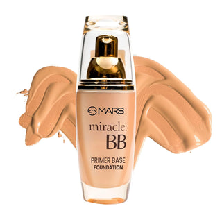 MARS Miracle BB Matte Full Coverage All Skin Type Foundation with Primer Base | Oil Control & Poreless | Long Lasting Liquid Foundation (60ml)