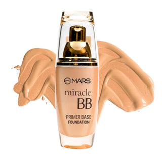 MARS Miracle BB Matte Full Coverage All Skin Type Foundation with Primer Base | Oil Control & Poreless | Long Lasting Liquid Foundation (60ml)