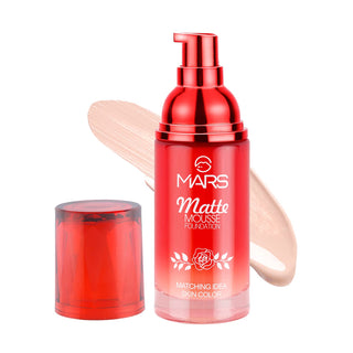 Mars Hydrating Matte Mousse Foundation | Lightweight and Seamlessly Blendable Foundation for Face Makeup (60 ml)