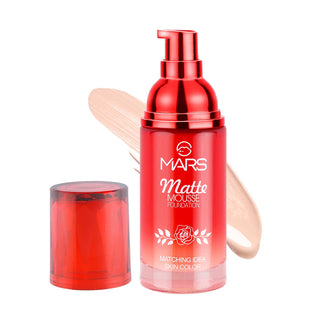 Mars Hydrating Matte Mousse Foundation | Lightweight and Seamlessly Blendable Foundation for Face Makeup (60 ml)