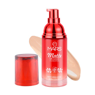 Mars Hydrating Matte Mousse Foundation | Lightweight and Seamlessly Blendable Foundation for Face Makeup (60 ml)