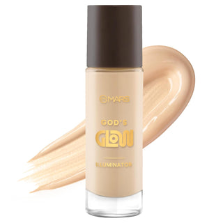 MARS God's Glow Illuminator | Highlighter & Sheer Foundation (30ml) | Hyluronic Acid, Green Tea & Rosemary Extraxt | Sheer Coverage | Light-Weight | Flawless Natural Look