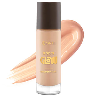 MARS God's Glow Illuminator | Highlighter & Sheer Foundation (30ml) | Hyluronic Acid, Green Tea & Rosemary Extraxt | Sheer Coverage | Light-Weight | Flawless Natural Look