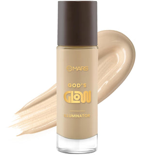 MARS God's Glow Illuminator | Highlighter & Sheer Foundation (30ml) | Hyluronic Acid, Green Tea & Rosemary Extraxt | Sheer Coverage | Light-Weight | Flawless Natural Look