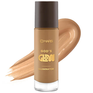 MARS God's Glow Illuminator | Highlighter & Sheer Foundation (30ml) | Hyluronic Acid, Green Tea & Rosemary Extraxt | Sheer Coverage | Light-Weight | Flawless Natural Look