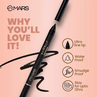 MARS Ziddi Kajal Pencil Upto 12 Hours Long Stay Matte Kajal | Rich Black Pigmentation | Smudgeproof & Water Resistance | Effortless One Swipe Application | 1.4Gm
