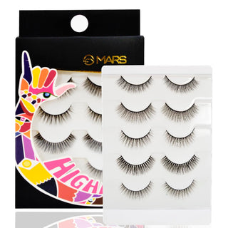 MARS HIGHLASH False Eyelashes for Women Set of 5 | Bold & Dramatic Look for Party & Any Occasion | Reusable | Lightweight and Voluminizing | Easy & Comfortable to Use