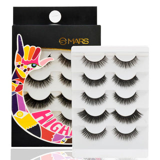 MARS HIGHLASH False Eyelashes for Women Set of 5 | Bold & Dramatic Look for Party & Any Occasion | Reusable | Lightweight and Voluminizing | Easy & Comfortable to Use