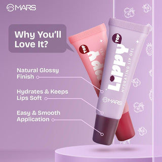 MARS Lippy Top Hydrating Lip Gel (10ml) | Nourished With Vitamin-E & Shea Butter | Long Lasting Hydration | Glossy Finish | Easy to Apply