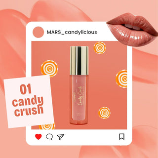 MARS Candylicious Colored Lip Gloss for Women | Hydrating & High Shine | Lightweight & Non-Sticky | Enriched with Vitamin-E, Hyaluronic Acid & Avocado Ester (4.0ml)