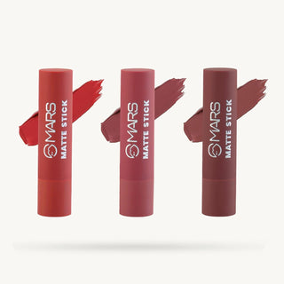 MARS Matte Box Set of 3 Lipsticks for Women | Long-Lasting | Smooth Finish | Moisturizing | One Swipe Pigmentation | (3 x 3.2 gm)