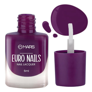 MARS EURO Nail Lacquer | Glossy Gel Finish | Rich Pigmentation | Chip Free | Quick Drying Formula | Long Lasting Nail Polish for Women | 48 Shades (6.0 ml)