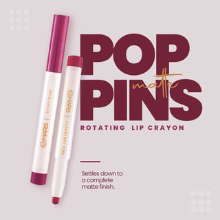 MARS Retractable Poppins Long Lasting Lip Crayon | Matte finish | Smudge proof & Kiss Proof Crayon Lipstick for Women 1.3 gm