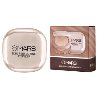 Mars Skin Perfecting Compact Powder | Lightweight, Long-Lasting, Oil Control, Matte Finish, Compact with Built-In Mirror | Suitable for All Skin Types