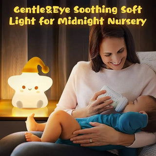 Adbeni Imported Silicone Kids Cute Night Lamp | USB Rechargeable Touch Control Sensor Star LED | 3D Novelty Plastic Night Light (Item Code: 487)