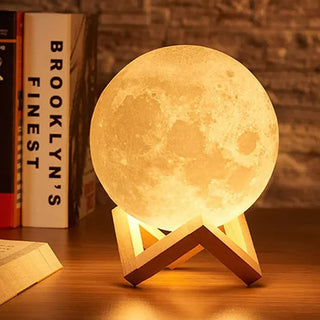 Adbeni Imported 3D Moon Lamp 18cm | USB Charging LED Night Light with 16 Color Dimming & Touch Control | for Bedroom Decor (Item Code: 430)