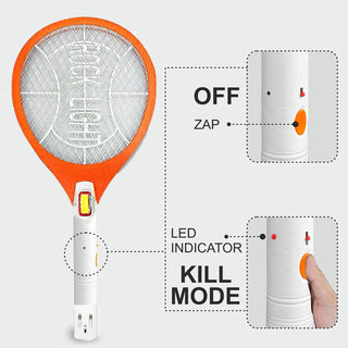 Adbeni Imported Electric Mosquito Racket | Rechargeable Bug Zapper, Fly Killer & Insect Repellent Racket for Home, Outdoor, & Travel | 3-Layer Safety Protection