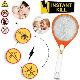 Adbeni Imported Electric Mosquito Racket | Rechargeable Bug Zapper, Fly Killer & Insect Repellent Racket for Home, Outdoor, & Travel | 3-Layer Safety Protection