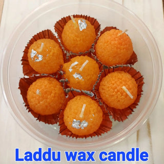 Adbeni Imported Unique Laddu Shape Wax Candles | Perfect for Diwali Home Decor, Festivals & Party (Item Code: 431)