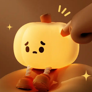 Adbeni Imported Cute Pumpkin Night Light | Dimmable LED Silicone Touch Lamp for Kids & Nursery (Item Code: 413)