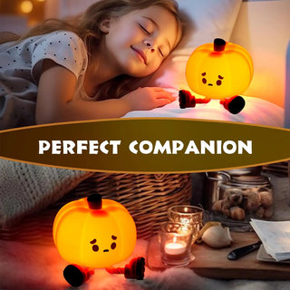 Adbeni Imported Cute Pumpkin Night Light | Dimmable LED Silicone Touch Lamp for Kids & Nursery (Item Code: 413)