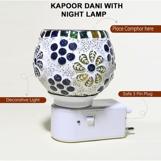 Adbeni Imported Electric Camphor Diffuser for Home & Office | Ceramic Kapoor Dani Burner with On/Off Switch & Night Lamp | Smoke-Free & Shock-Proof | Aromatherapy Diffuser for Air Purification | Random Color 1 Pc