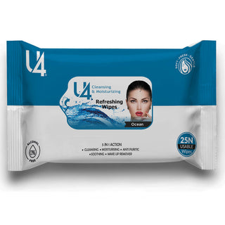 Adbeni Refreshing Facial Wipes, Cleansing, Moisturizing & Hydrating 25 Wipes in 1 Pack (Item Code: 411)