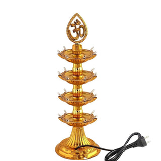 Adbeni Imported Premium Layers Electric Gold LED Bulb Lights Diya | Deepak for Pooja & Diwali Decoration (Item Code: 502)