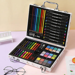 Imported 64-Piece Art Set with Crayons, Markers, Paints & Colouring Book | Creative Drawing & Painting Kit for Kids, Perfect For Gift (Item Code: 468)