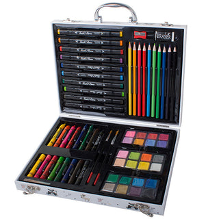 Imported 48-Piece Personalized Artist Oil Pastel Marker Set for Kids | Drawing Box with Colored Pencils, Oil Pastels, Art Markers, Watercolor Paints, Palettes, Brushes, Sharpener & Eraser Best for Gift (Item Code: 467)