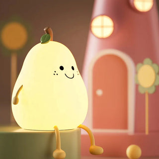 Adbeni Imported Usb Rechargeable Silicone Pear Shaped LED Night Light for Kids - Bedside Lamp & Diwali Gift  (Item Code: 482)