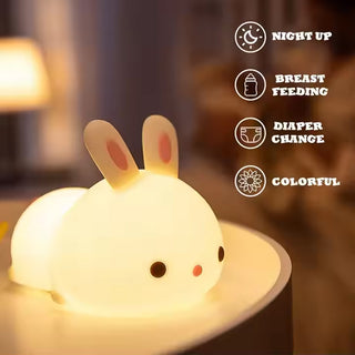 Adbeni Imported RGB Remote Control Rabbit LED Night Light | Dimming Touch Sensor Silicone Bunny Lamp for Kids Home Decor & Festivals (Item Code: 481)