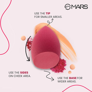 MARS Master Blender for Makeup | Dual-Sided Excellence | Flat for Precision | Premium Material | Durable | Less Product Absorption | Slant Shaped For Even Application