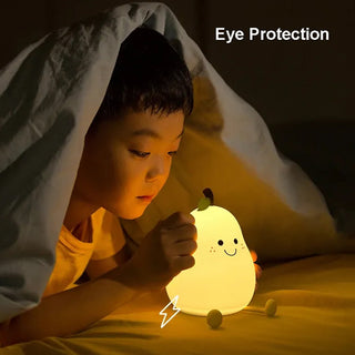 Adbeni Imported Usb Rechargeable Silicone Pear Shaped LED Night Light for Kids - Bedside Lamp & Diwali Gift  (Item Code: 482)