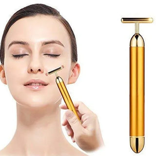 Adbeni Imported Beauty Bar Electric Vibration T-Shape Facial Massager | Anti-Wrinkle Tool for Forehead, Cheek & Neck | Skin Firming & Lifting Vibrating Roller for Radiant Glow | Portable Face Sculpting Tool